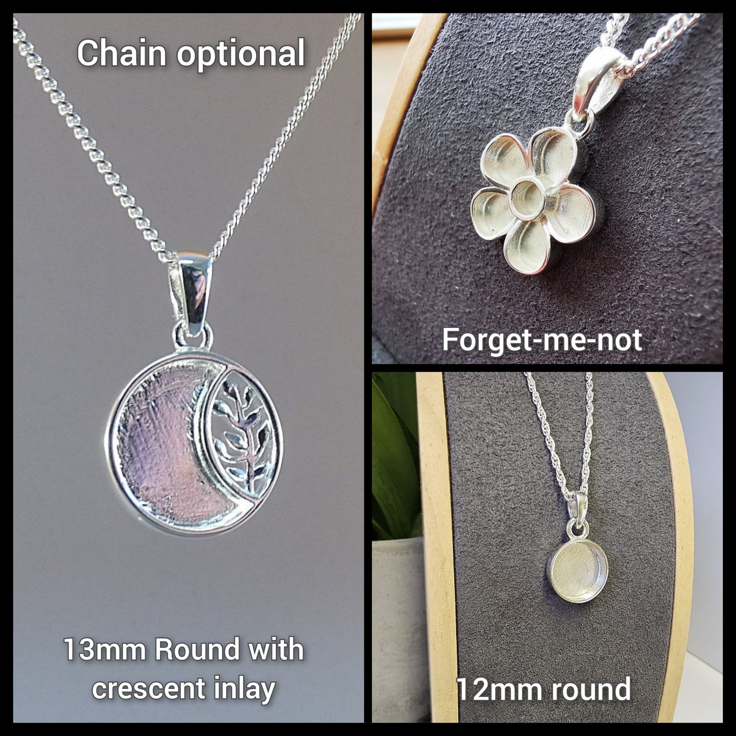 925 Sterling Silver Cremation Ashes and/or Hair Memorial Necklaces