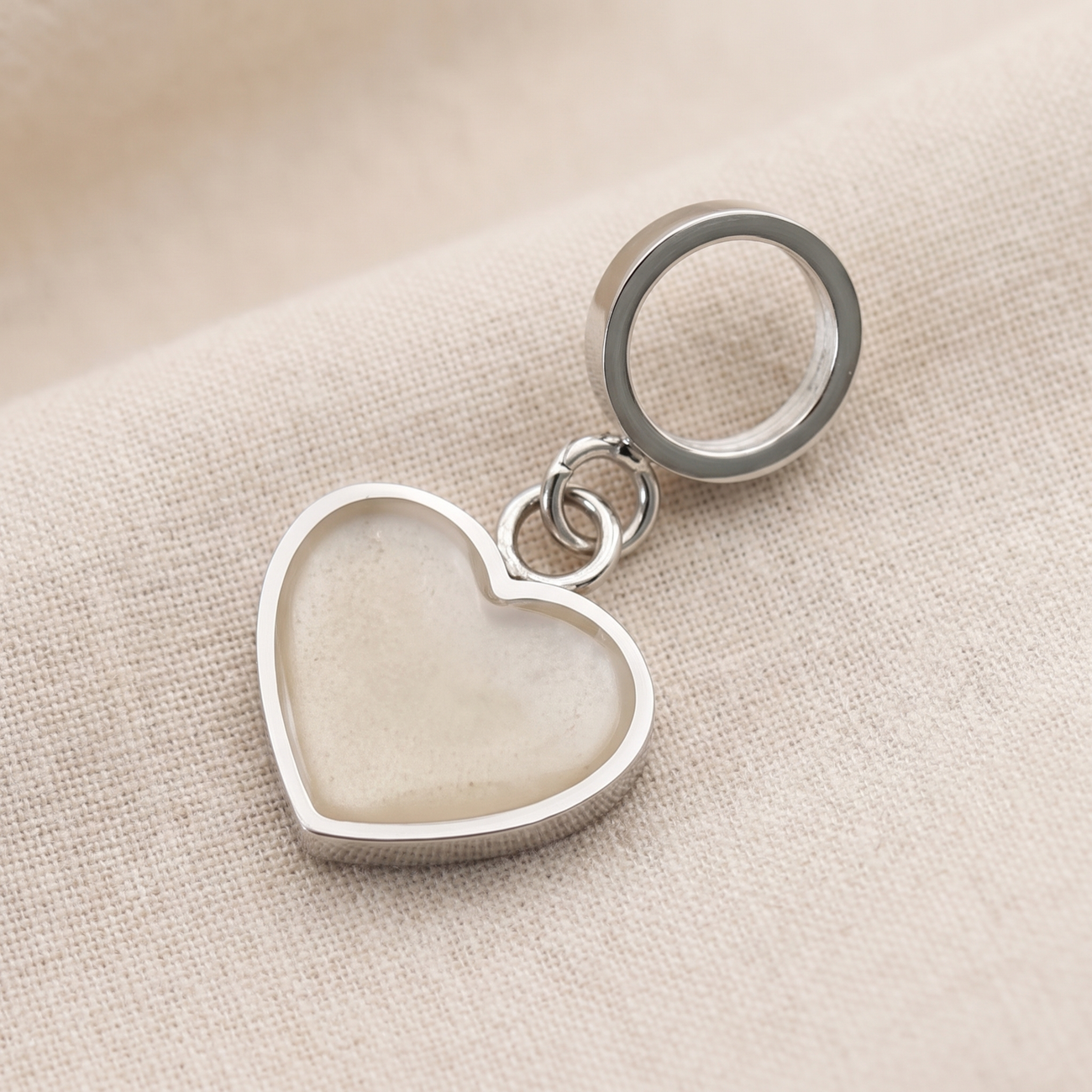 Stainless steel dangle heart charm