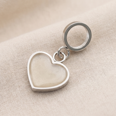 Stainless steel dangle heart charm