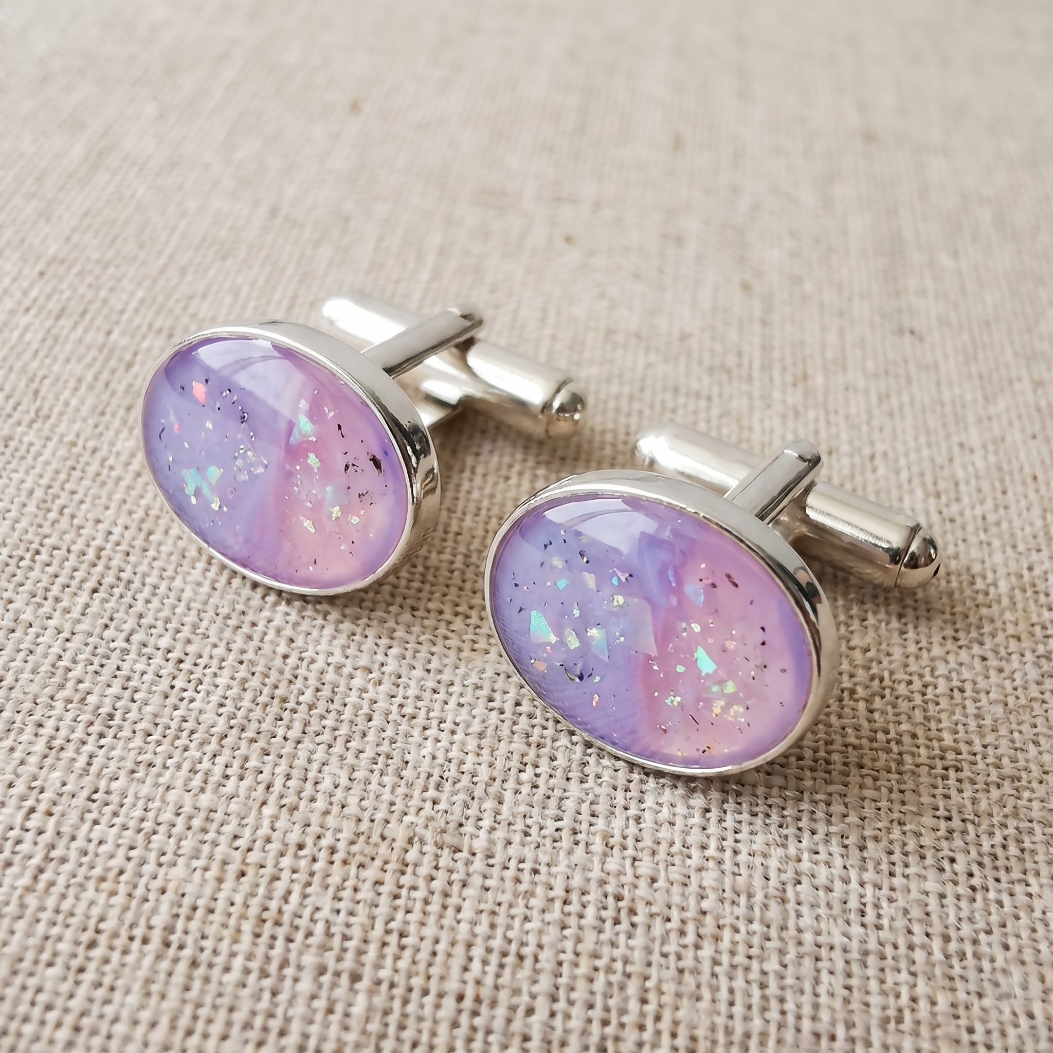 Oval cufflinks - 925 sterling silver