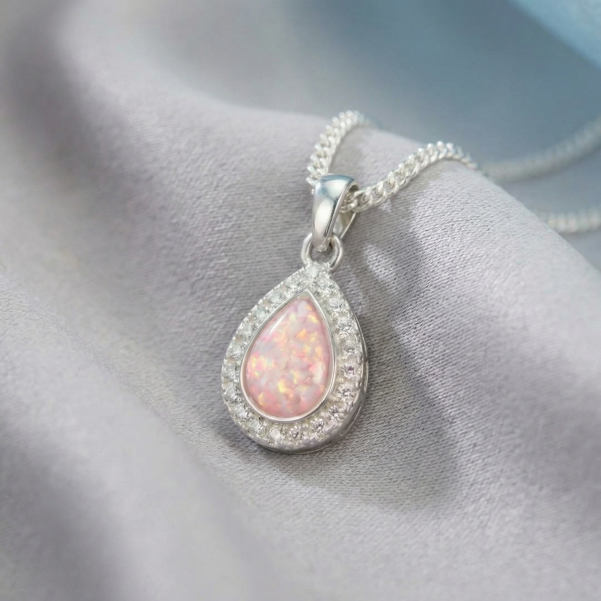 Halo teardrop pendant