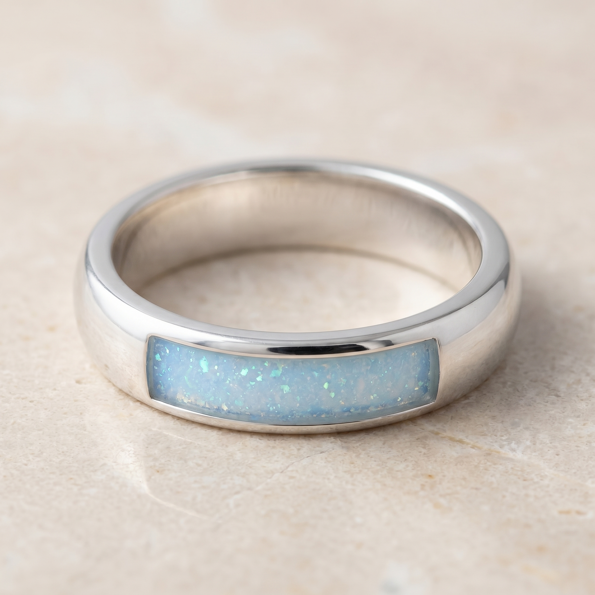 Wide part-channel ring - 925 sterling silver