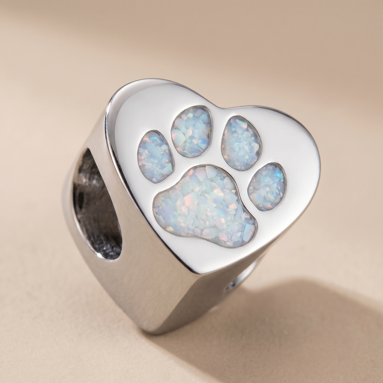 Pawprint heart charm