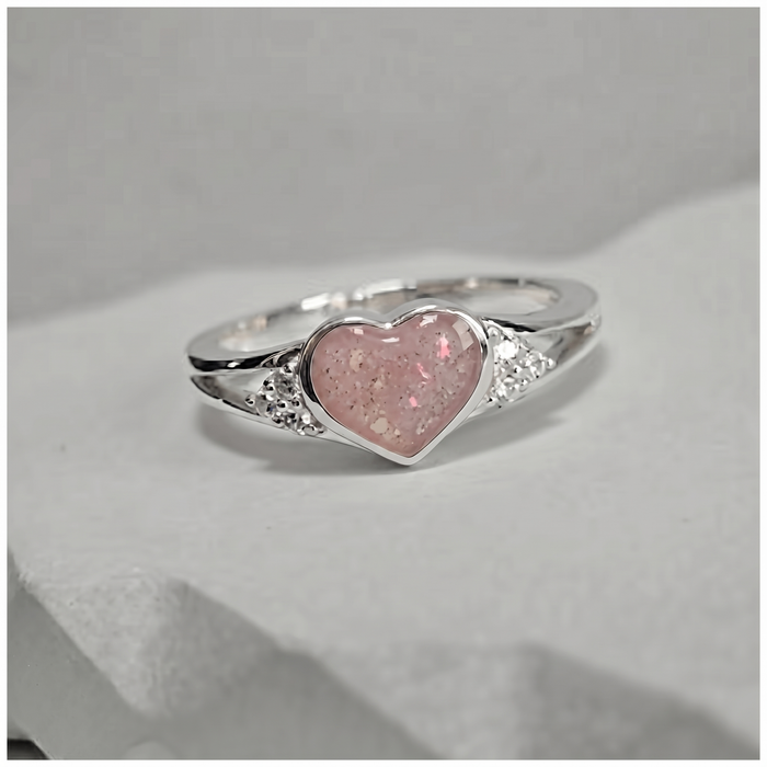 6mm heart ring with cubic zirconia stones