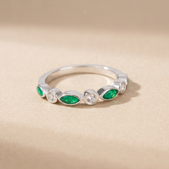 Bezel set half eternity style ring