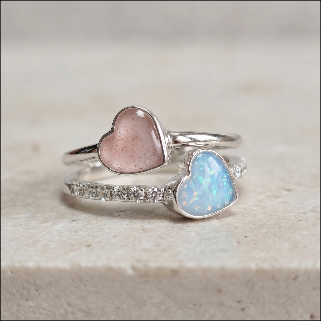 Double heart ring