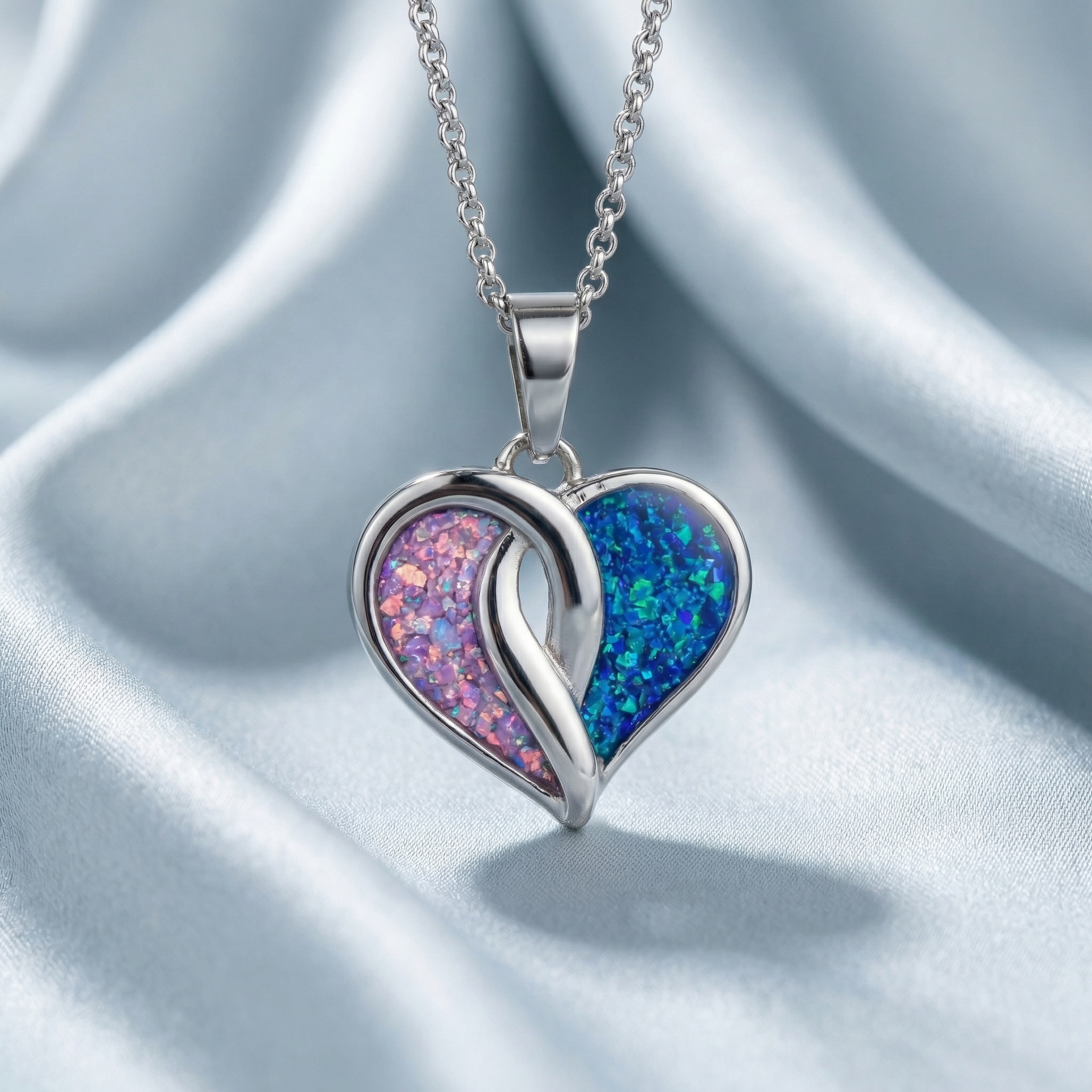 Crossover heart pendant