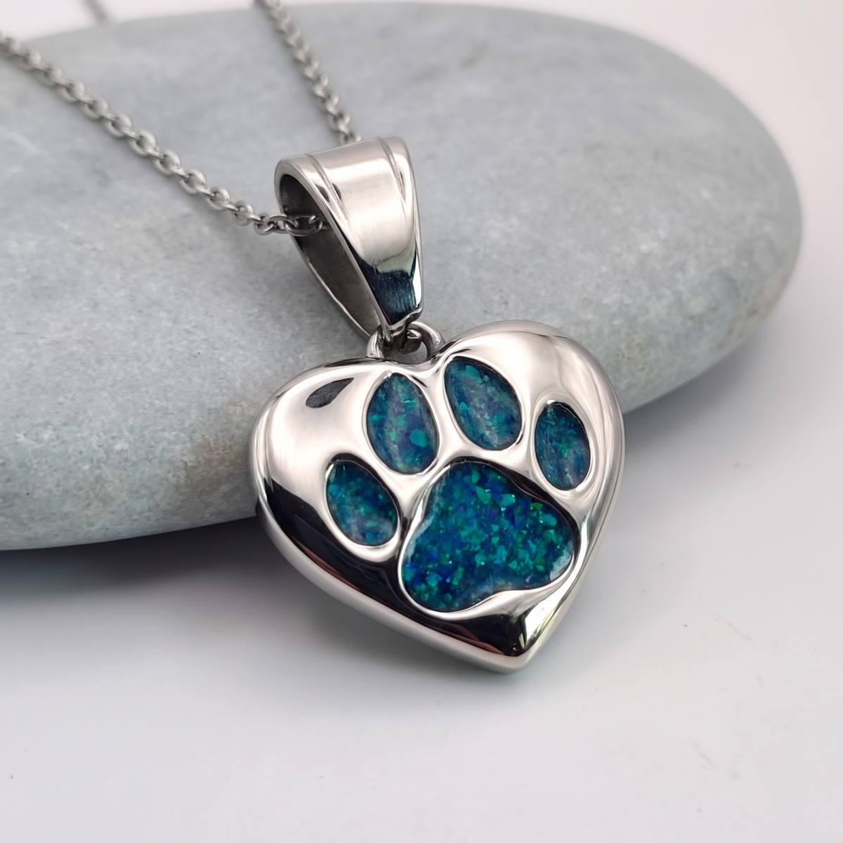 Paw in a heart pendant