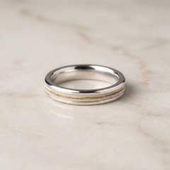 4mm width channel ring - 925 sterling silver