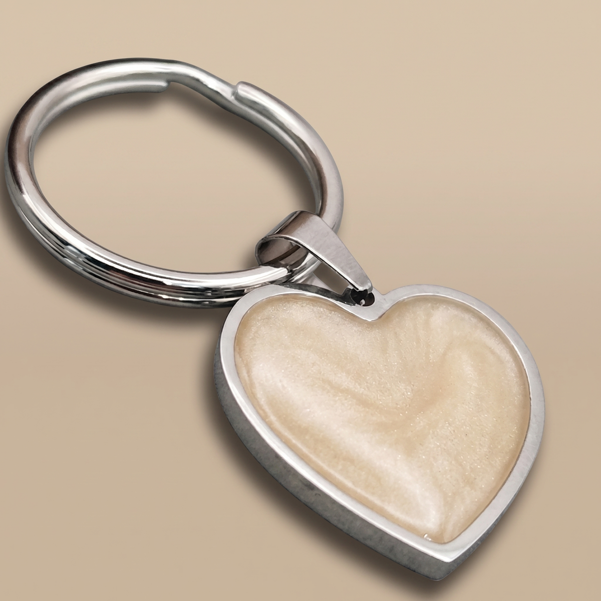 Stainless steel heart keyring