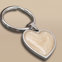 Stainless steel heart keyring