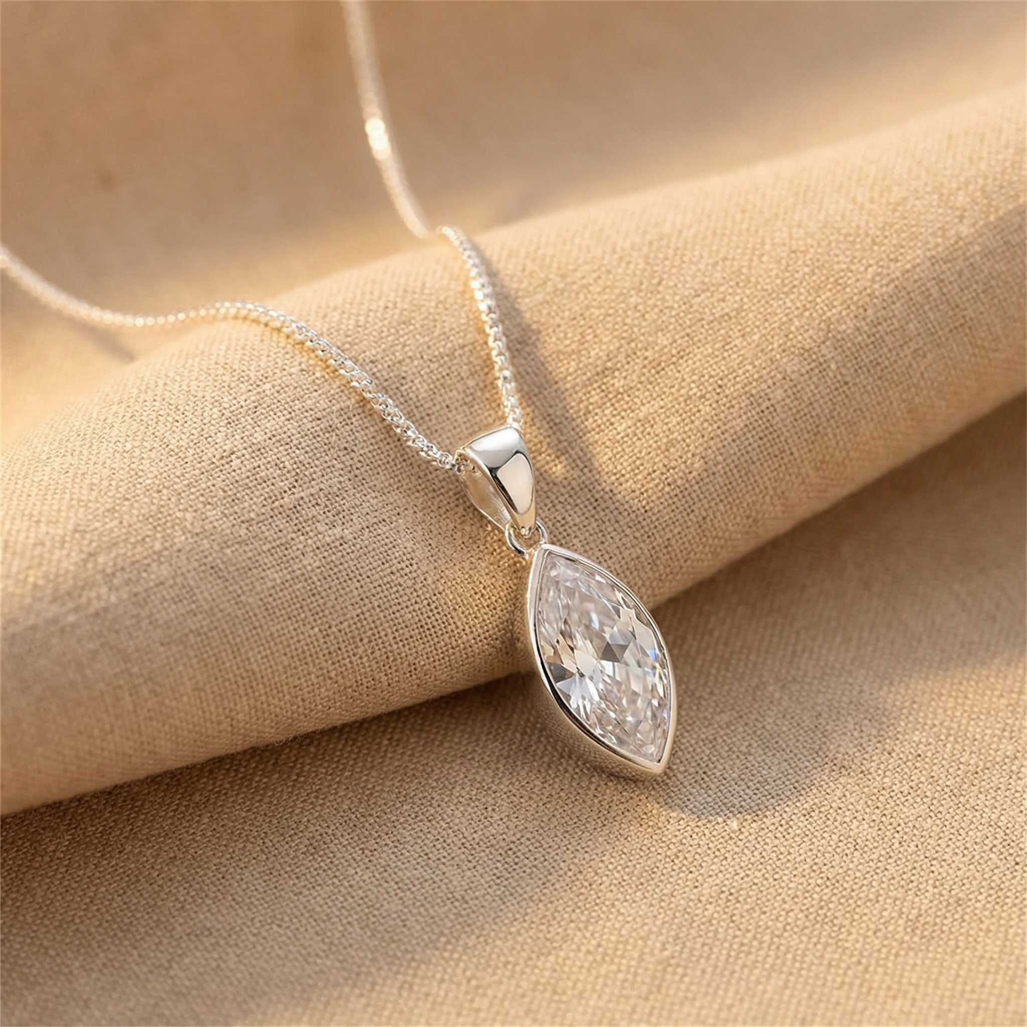 Secretly set Marquise pendant