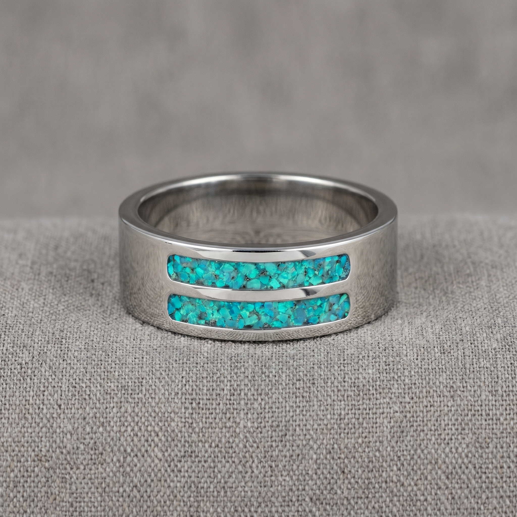 Front facing dual channel ring - 925 sterling silver