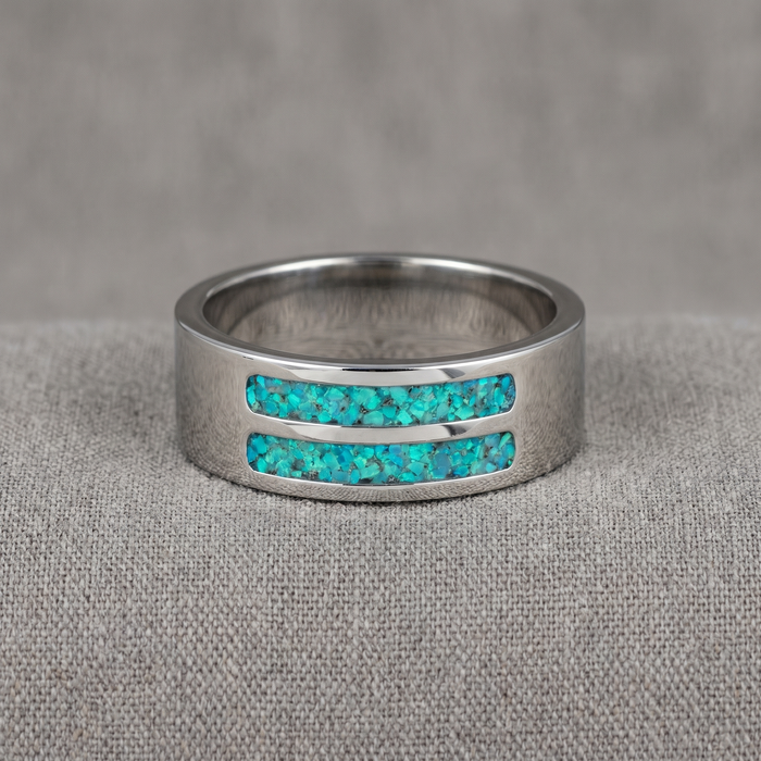 Front facing dual channel ring - 925 sterling silver