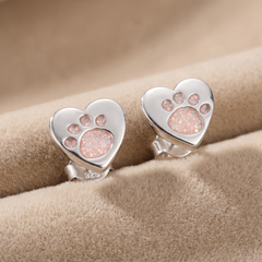 Pawprint heart earrings