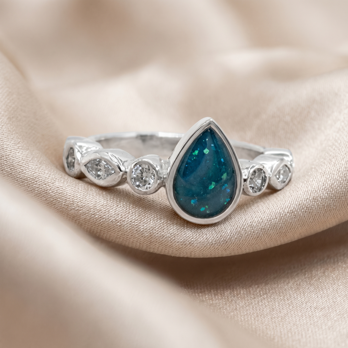 Double marquise pear ring