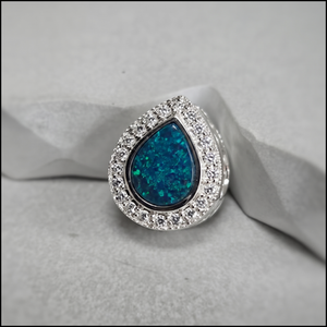 CZ halo pear bracelet charm