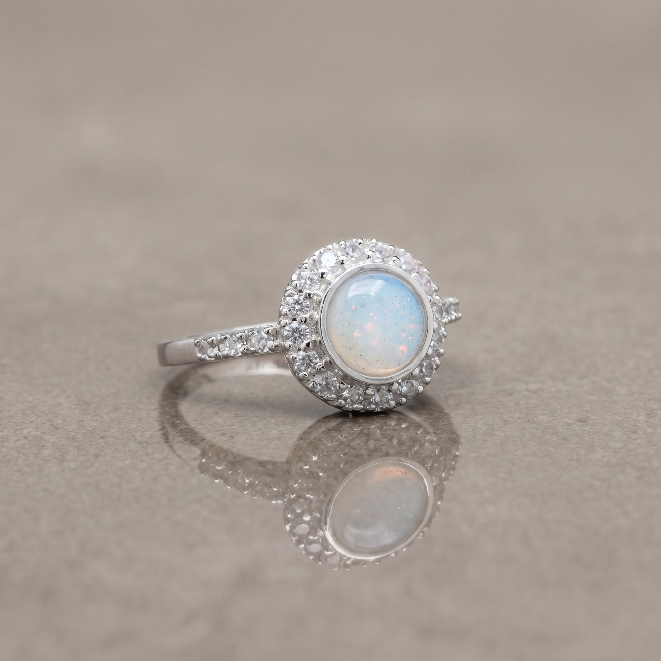 CZ Halo round ring