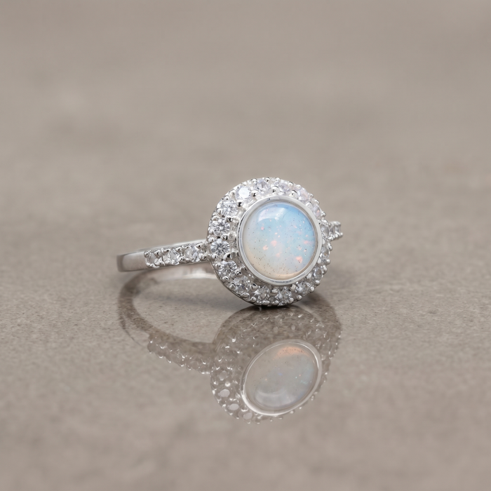 CZ Halo round ring