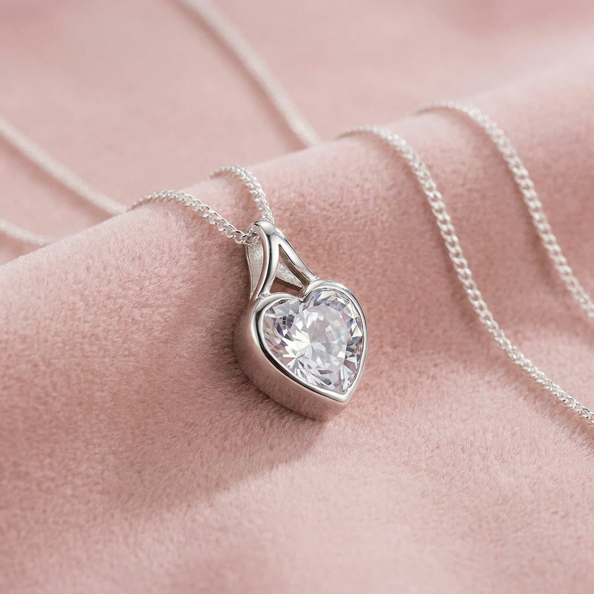 Secretly set Heart pendant