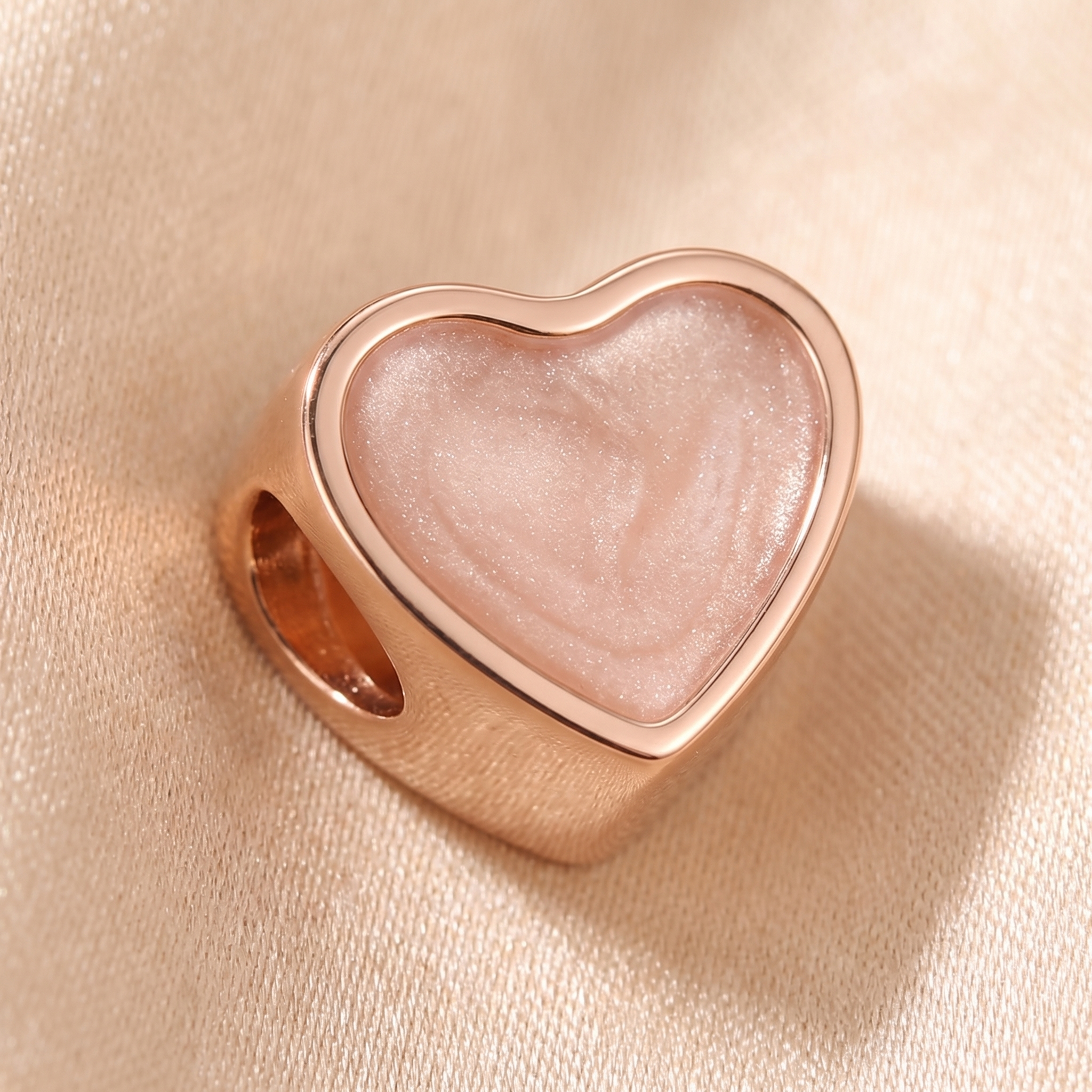 18k Rose Gold Stainless Steel heart charm