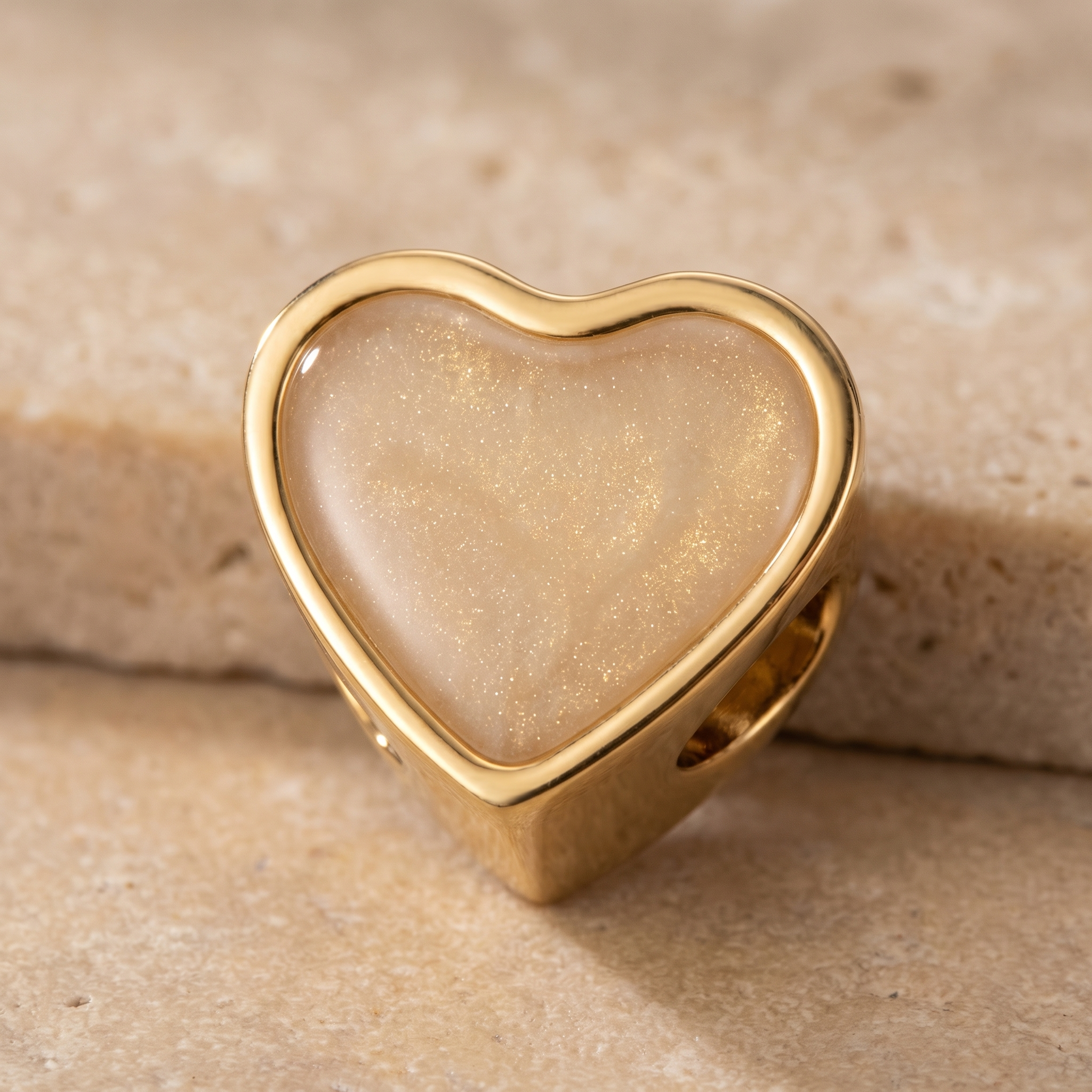 18k Gold Stainless Steel heart charm