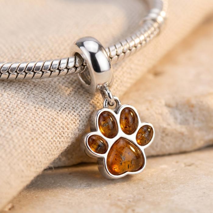 Paw Print Dangle bracelet charm