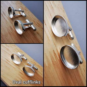 Oval cufflinks - 925 sterling silver
