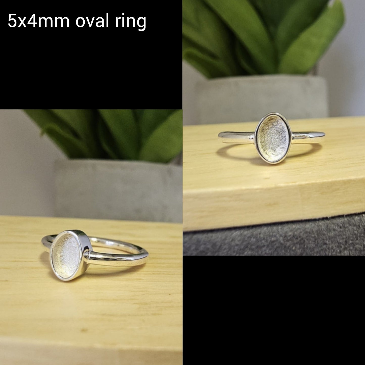 925 sterling silver 5x4mm oval ring