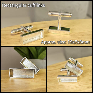 Rectangular cufflinks - 925 sterling silver