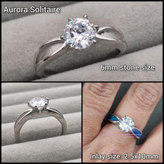 Aurora Solitaire ring - Stainless Steel