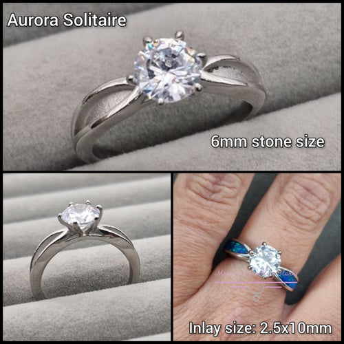 Aurora Solitaire ring - Stainless Steel