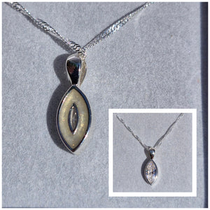 Secretly set Marquise pendant