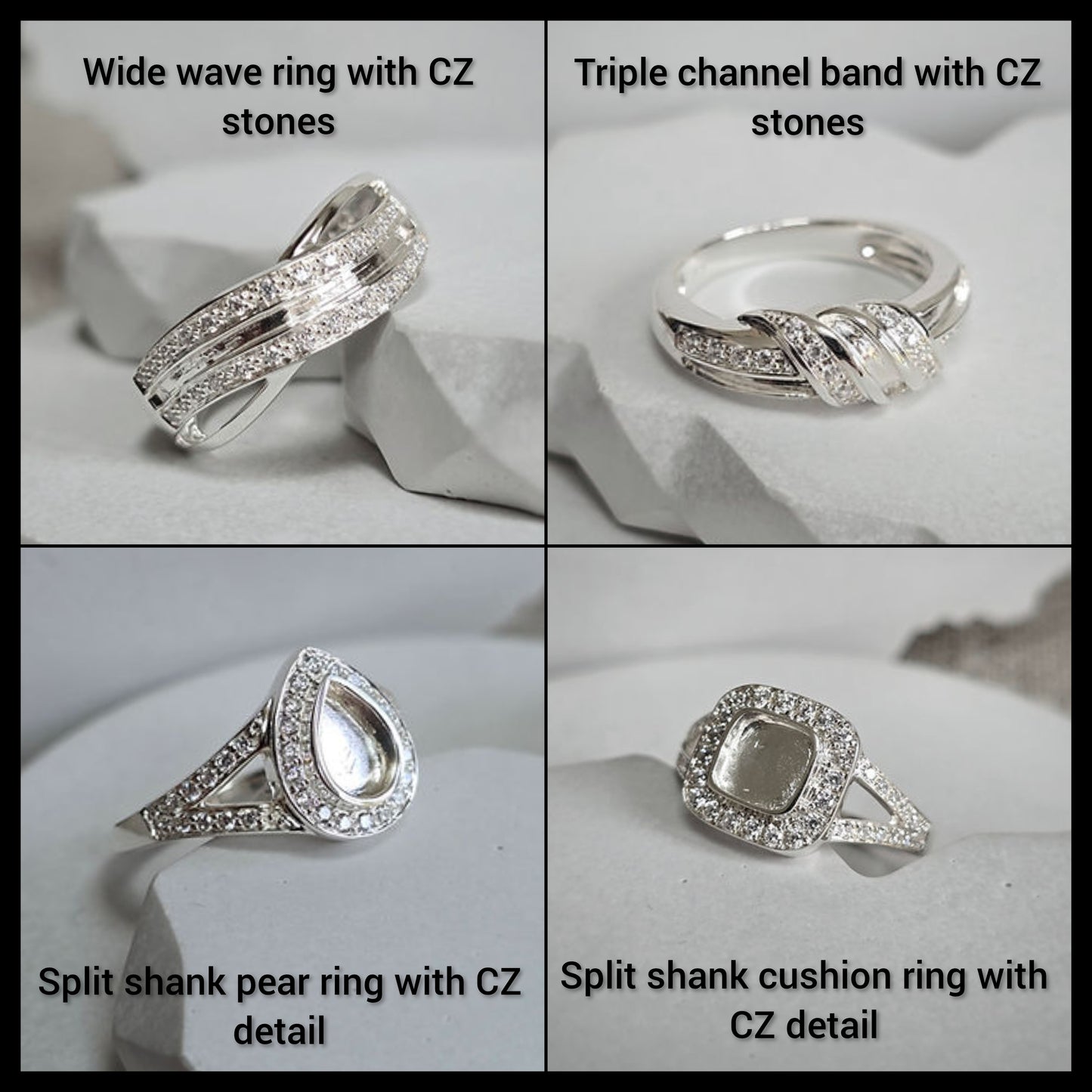 925 Sterling Silver Cremation Ashes and/or Hair Ring Collection