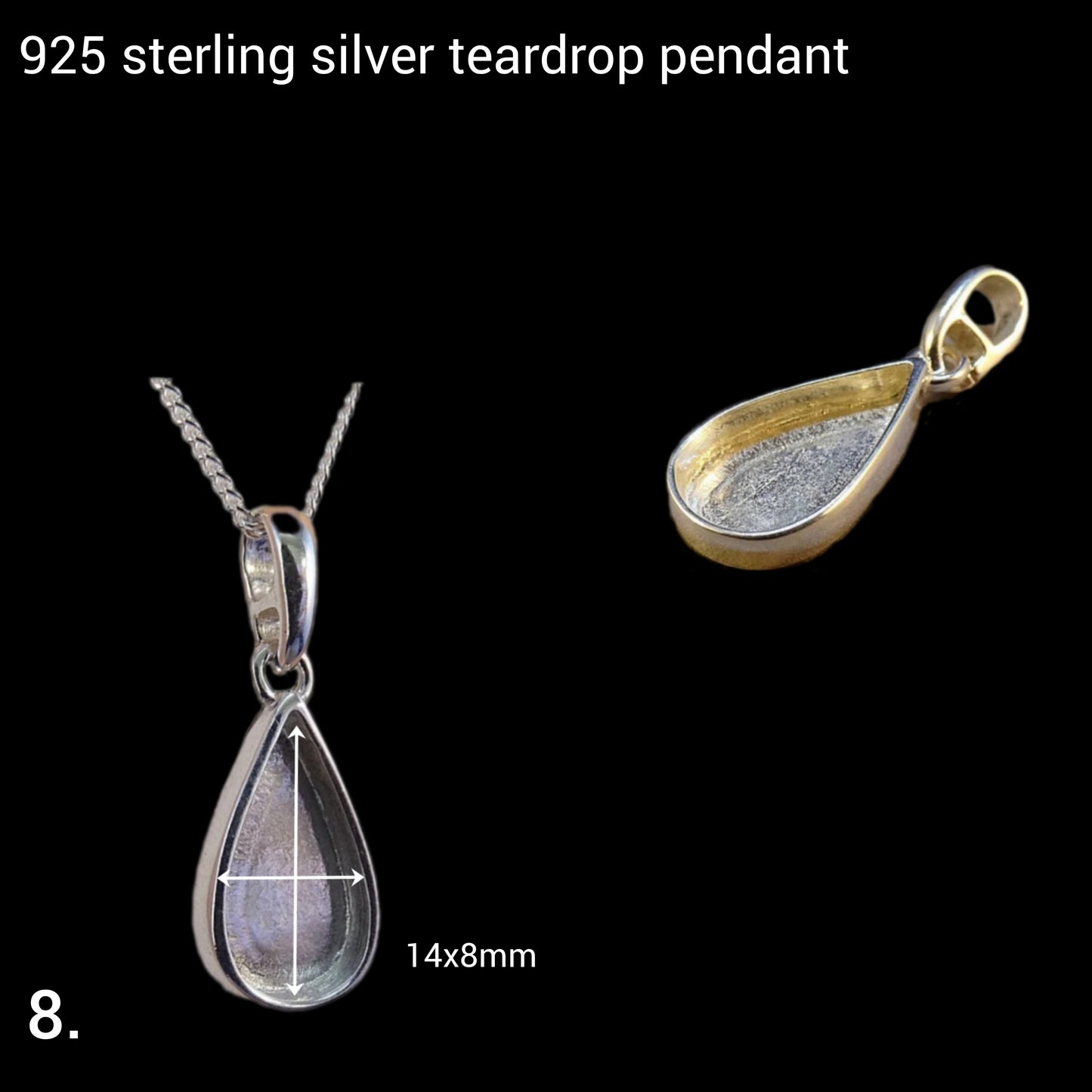 925 sterling silver teardrop breastmilk and cremation ashes necklace