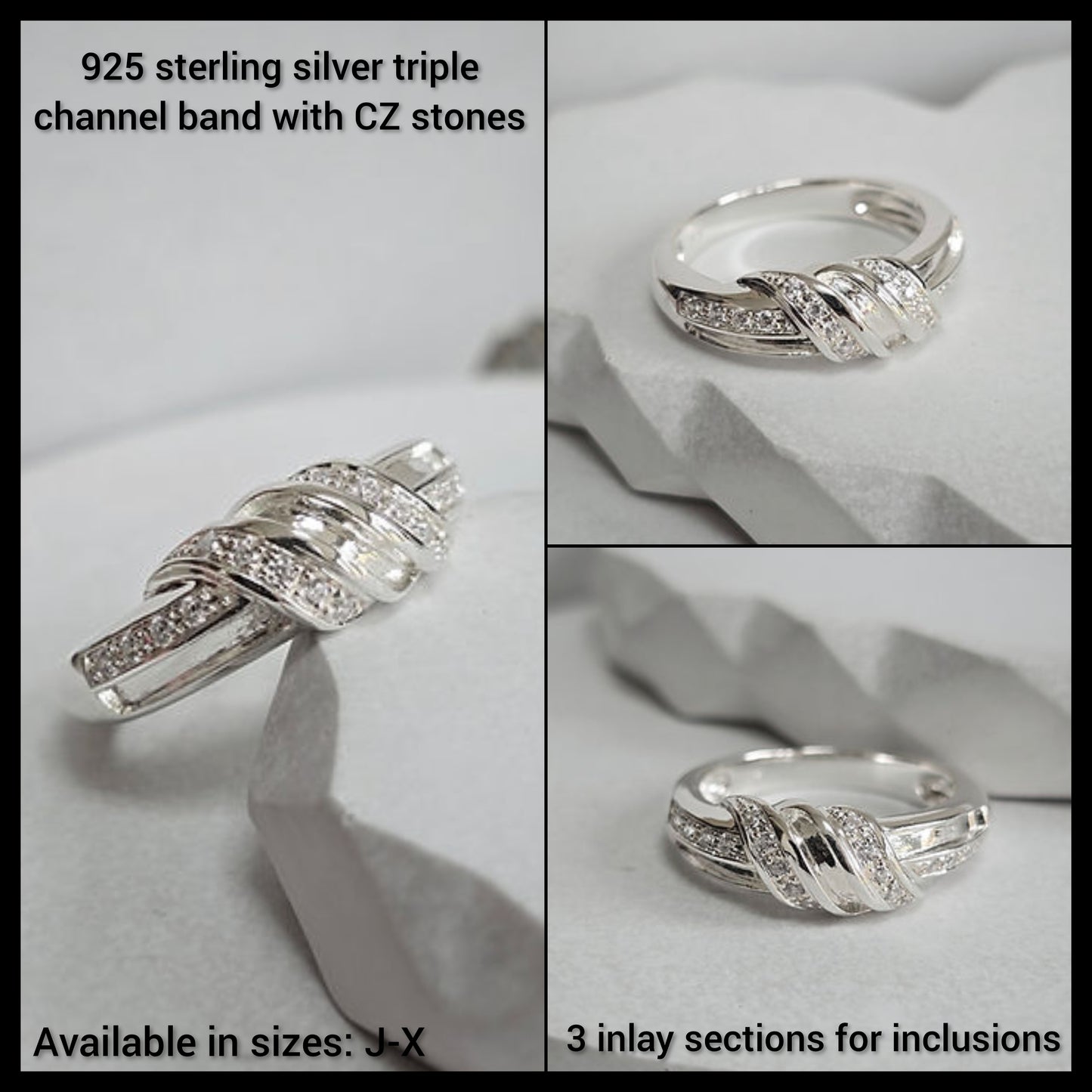 925 Sterling Silver Cremation Ashes and/or Hair Ring Collection