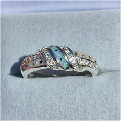 Triple channel CZ band ring