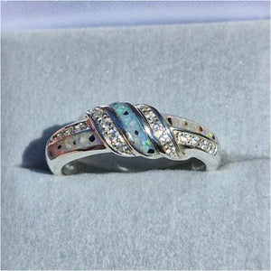 Triple channel CZ band ring