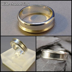 Wide channel ring - 925 sterling silver