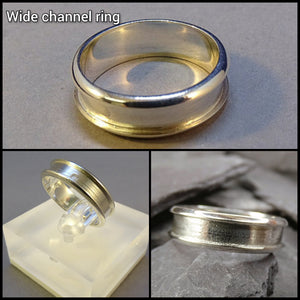 Wide channel ring - 925 sterling silver