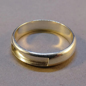 Wide part-channel ring - 925 sterling silver