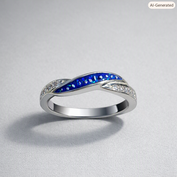Forever linked single inlay ring