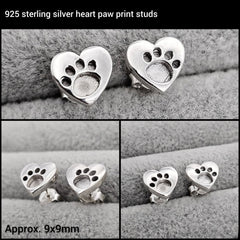 Pawprint heart earrings